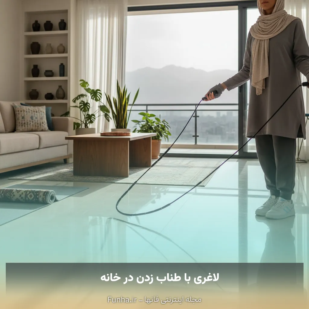 لاغری با طناب زدن در خانه