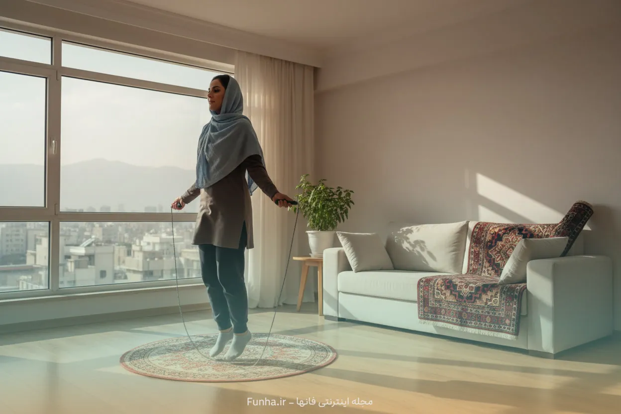 نتیجه گرفتن از لاغری با طناب زدن در خانه با برنامه منظم