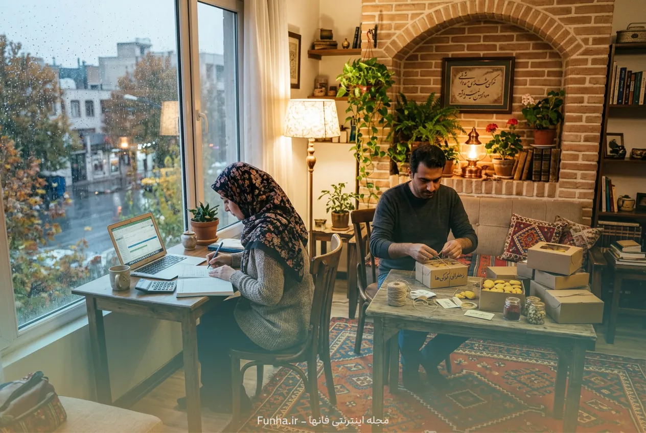 کار با لپتاپ برای انجام خدمات آنلاین در خانه